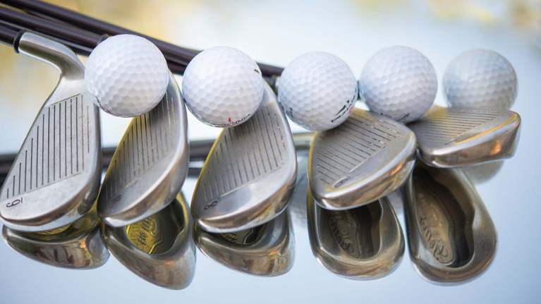 Golf clubs and golf balls