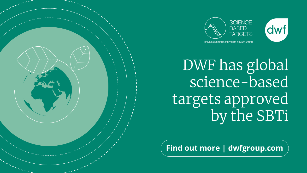 DWF has sciencebased targets approved by the SBTi DWF Group