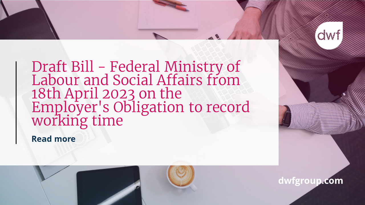 Employer's obligation to record working time DWF Group