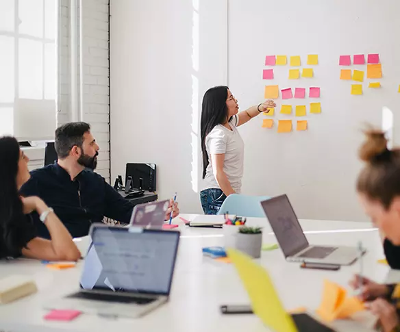 Meeting with post it notes