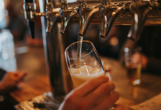 Beer filling on tap