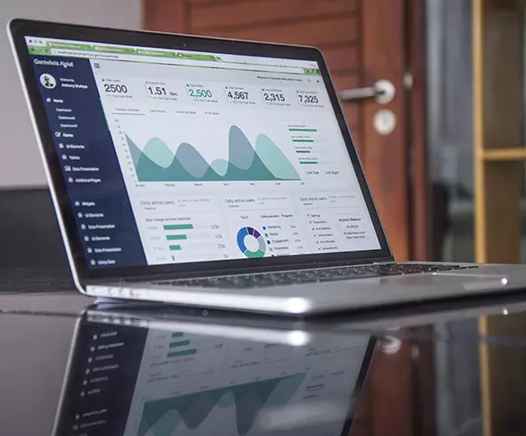 Tax data on laptop tab image