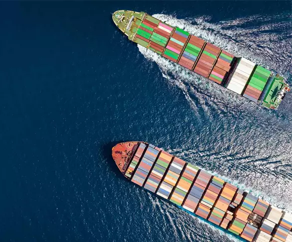 Two container cargo ship 